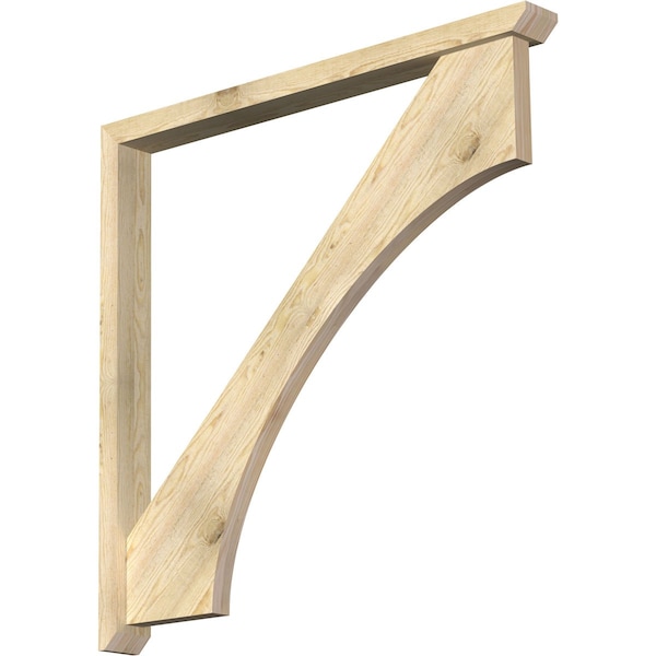 Ekena Millwork Westlake Slat Rough Sawn Bracket w/ Offset Brace, Douglas Fir, 4"W x 44"D x 44"H BKT0402X44X44WTL06RDF - main